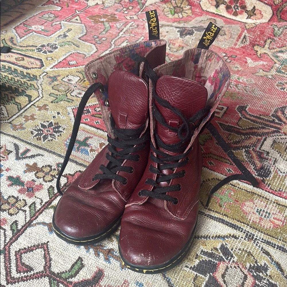 Dr. Martens Burgundy Combat Boots